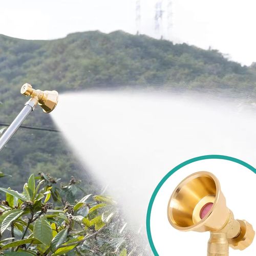 Nozzle for Irrigation Hose, High Strength Adjustable Brass – Manual Sprayer for Outdoor Irrigation , For Lawn Plants Flowers Pets and Crops