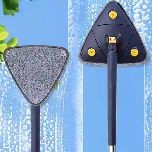 Triangle Cleaning Mop – 360° Rotatable with Long Handle