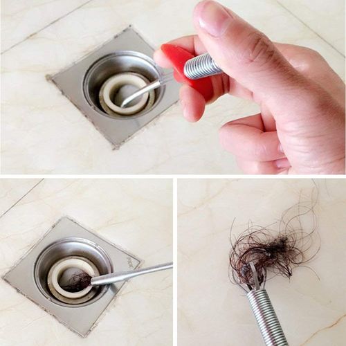 Stainless Steel Drain Cleaner Wire, Unblocked Kitchen Bath Basin Hairs Remover Tool (160 cm)