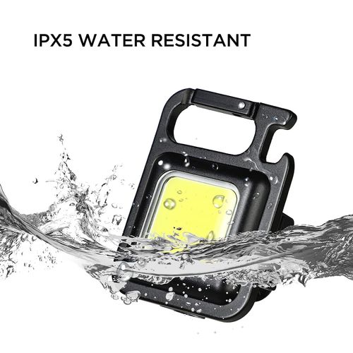 LED COB Key Chain Flashlights Small Water Resistant USB , Folding Bracket for Walking Camping Car Repairing