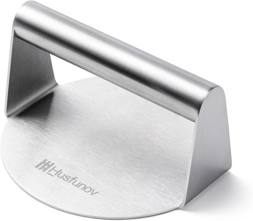 Stainless Steel Burger Press,5.5 Inch Round Smasher,Non-Stick Grill Press