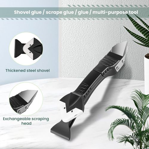 Caulking Tool Caulk Remover Grout Removal Tool Caulk Tool with 3 Glass Glue Corner scrapers - Caulk Remover Tool 3 in 1 caulking Finishing Tools Caulk Tool