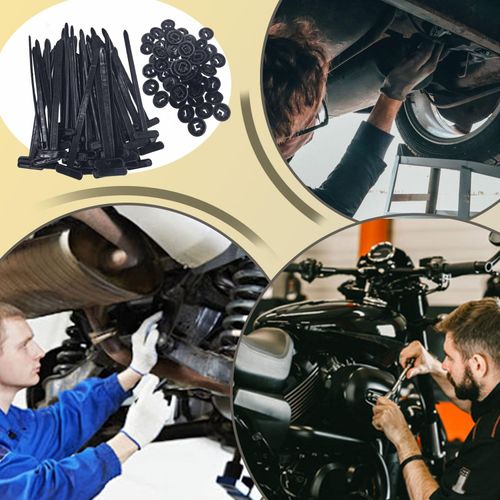 Universal nylon cable tie buckles, pin and button design fastener brackets, suitable for everyday automotive fastening (100 pieces)