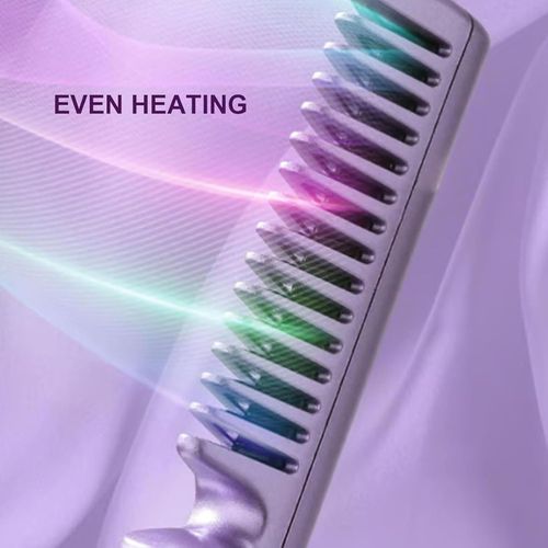Latest Hairdressing Comb, Ceramic Hairdressing Comb, USB Rechargeable Portable Hair Straightener Mini Cordless Flat Iron, Hair Straightener Combs for All Hair