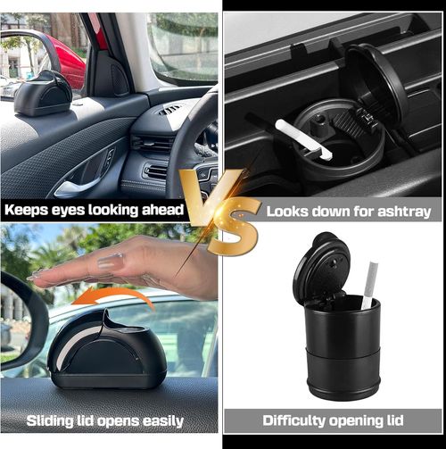 Car Ashtray With Lid, Door Ashtray, Mini Smell Proof Automotive Portable Ashtray for Smokers.
