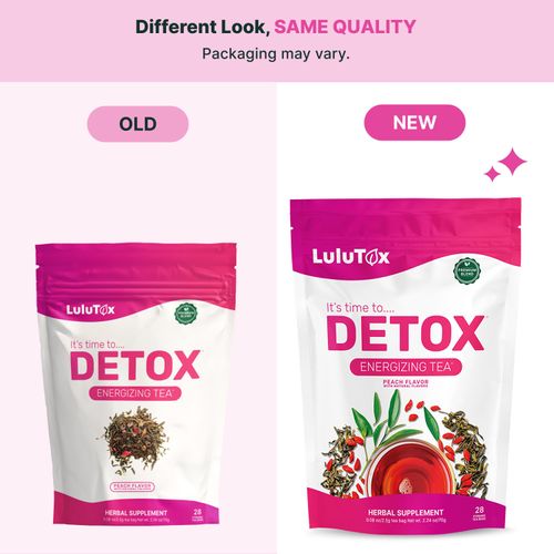 Detox Tea - Herbal Blend with Dandelion, Ginseng, and Ginger - Supports A Healthy Weight, Digestive Health - Vegan, All Natural, Laxative-Free - Peach Flavor