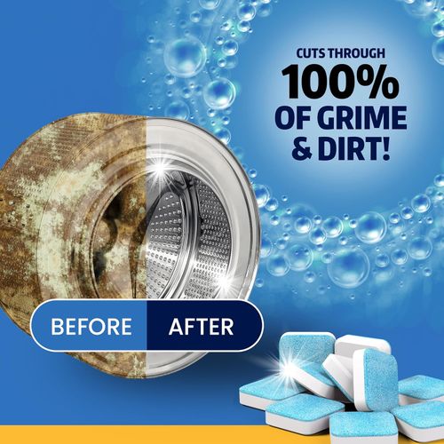 Washing Machine Cleaner Tablets 24 Pack - Deep Cleaning Tablets for Front and Top Load, Works With HE Washers, Removes Residue, Odor and  Pet Hair - 12 Month Supply of Washer Cleaner Descalers, Septic Safe