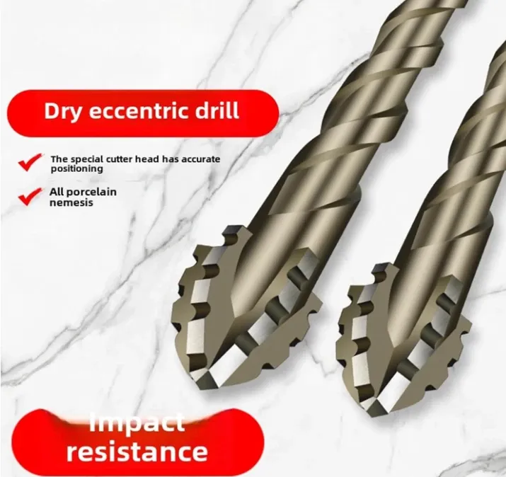 4pcs Upgraded Eccentric Four-Flute Drill Bit for Ceramic,Glass,Marble,and Metal