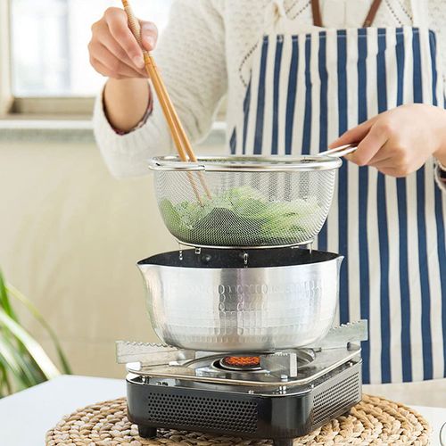 Stainless Steel Mesh Strainer Basket Deep Fry Basket Net Colander French Chip Frying Basket for Vegetables or Pasta
