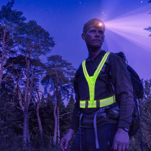 Running Light Vest,LED Sports Vest for Men Women - Rechargeable Reflective Safety Gear, High Visibility Soufly for Night Running Cycling Walking