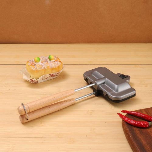 Toasted Sandwich Maker Double, Camping Toastie Maker with Heat-Resistant Handle, Breakfast Sandwich Maker, Multifunction Pancake Pan Non Stick for Home Outdoors Cooking