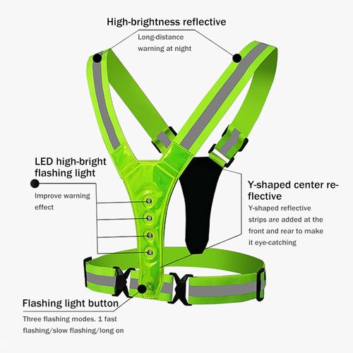 Running Light Vest,LED Sports Vest for Men Women - Rechargeable Reflective Safety Gear, High Visibility Soufly for Night Running Cycling Walking