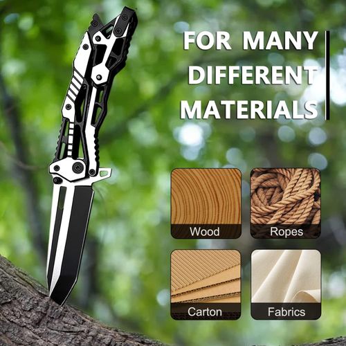 NAXFUSS Mechanical Style Folding Knife Tactical Pocket Knife for Outdoor Hunting Camping Fishing, Christmas Birthday Gifts for Men, Dad