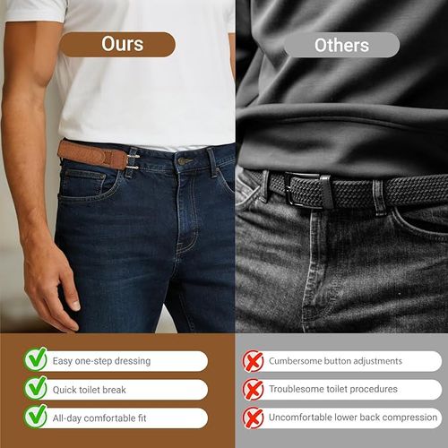 Pack of 2 Adjustable Invisible Elastic Belt with Metal Hook
