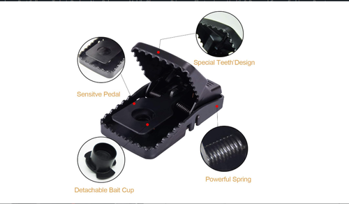 Rats Trap, Mice Traps That Work, Mice Snap Trap with Bait Cup, Reusable, Effective Mouse Catcher Indoor 2 Pack