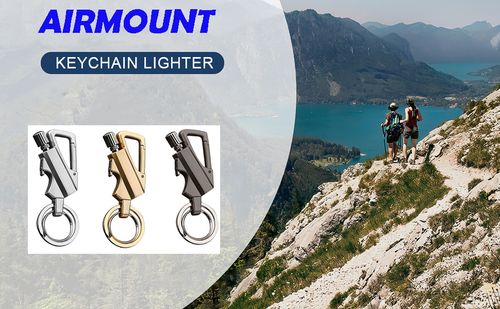 AirMount metal 3 in 1 Keychain Lighter|Waterproof Cigarette Flint Lighter + Keyring + Bottle Opener|Emergency Fire Starter Match Sticks Used for Outdoor Camping