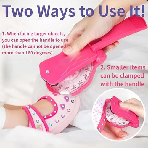 Glitter Diamond Styling Tools Hair Gemstone Styling Set -- Bling Glitter Light Up Girls' Hair Accessories with Reusable Shining Diamonds, No Heat Gem Stamper Applicator for Girl Women Hair Clothes (Pink, 1pc)