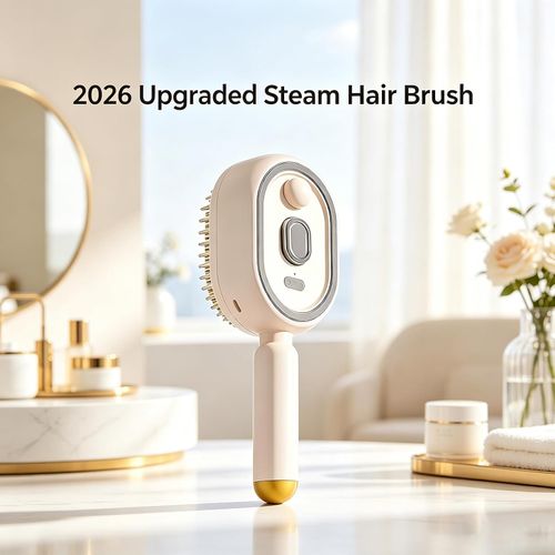 2026 Upgraded Electric Steam Hair Brush for Women, Rechargeable Spray Air Cushion Comb, Detangling & Anti-Static, Reduce Frizz, Smooth & Nourish for All Hair Types