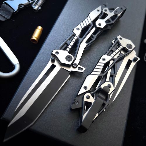 NAXFUSS Mechanical Style Folding Knife Tactical Pocket Knife for Outdoor Hunting Camping Fishing, Christmas Birthday Gifts for Men, Dad