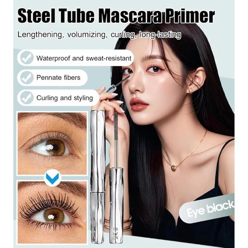 2-pack of waterproof, long-lasting, smudge-proof mascara primer (black)