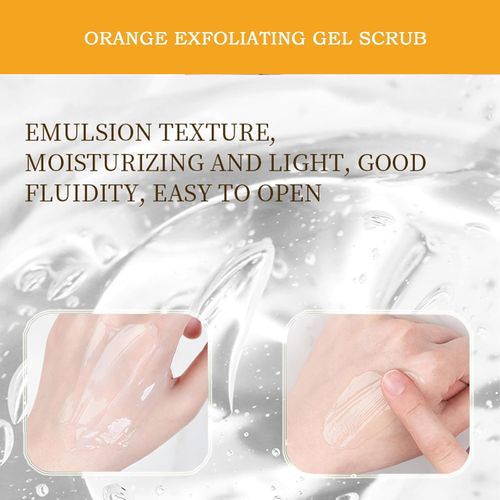 Orange Exfoliating Gel ,Natural Orange Peeling Gel Face Scrub,Deep Cleansing Moisturizing Facial Exfoliator Face and Body Exfoliating Scrub For All Skin Types