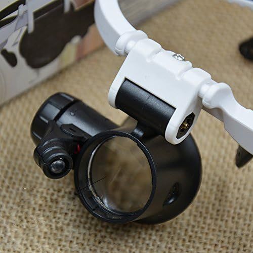 8X 15X 23X Double Eye Magnifier Head Port Repair Jeweler Watch Clock Illuminated Magnifier with LED Light