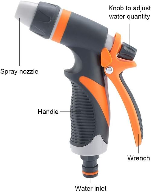 Car Wash Gun Multifunctional Adjustable High Pressure Water Spray Nozzle Tool for Vehicle Cleaning and Garden Irrigation ABS Material