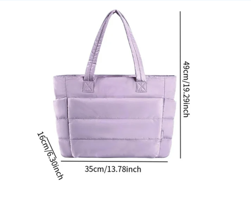 Women Lightweight Tote Bag Fashionable Zipper Closure Casual Outings Handbag