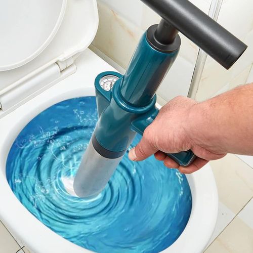 Toilet Air Pressure Plunger Kits,Air Drain Blaster Gun Plunger Clog Remover Tool with 5 Heads for Clogged Toilet and Kitchen Bathroom Tubs