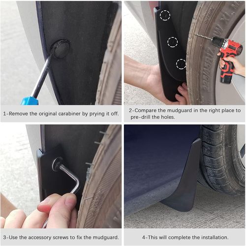 4PCS Mud Flaps for Car Front and  Rear Wheel,Universal Splash Guard Automotive Exterior Accessories Fits for Car SUV RV Truck