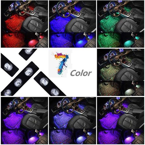 Auto Pearl 4Pcs USB LED Car Seat Bottom Atmosphere Starlight RGB Strip Light