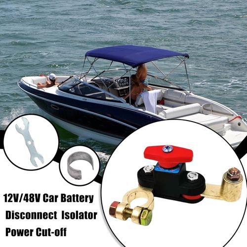 Universal Dual-Rotary Battery Disconnect Switch (Positive & Negative Terminals) | 12-48V Power Cut-off Switch | Quick Power Disconnector | Suitable for Boats, Homes, Electrical Equipment, Vehicles, RVs, and Power Outlets