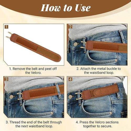 Pack of 2 Adjustable Invisible Elastic Belt with Metal Hook