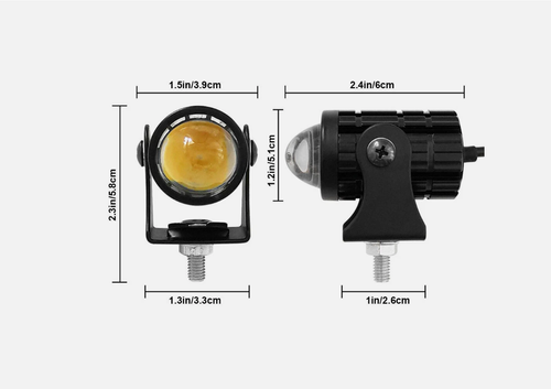 Gonetre 2Pcs Motorcycle LED Spotlight Yellow White High Low Beam Spot Lamp 8 to 80V