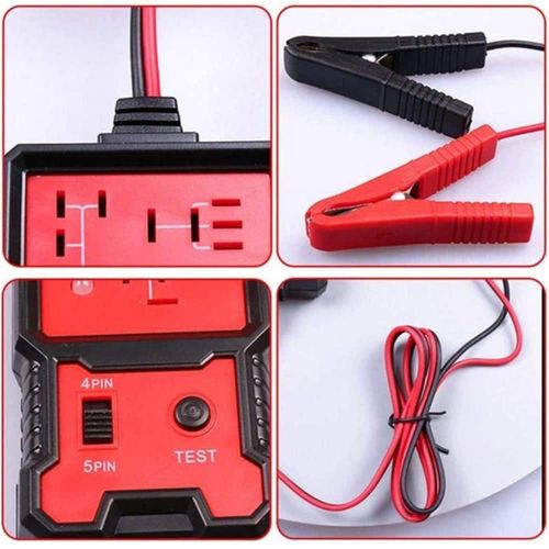 Electronic Relay Tester 12V Car Battery Checker with Clips Auto Relay Diagnostic Tool