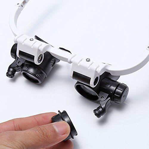 8X 15X 23X Double Eye Magnifier Head Port Repair Jeweler Watch Clock Illuminated Magnifier with LED Light