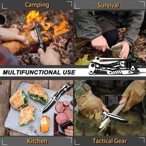 NAXFUSS Mechanical Style Folding Knife Tactical Pocket Knife for Outdoor Hunting Camping Fishing, Christmas Birthday Gifts for Men, Dad