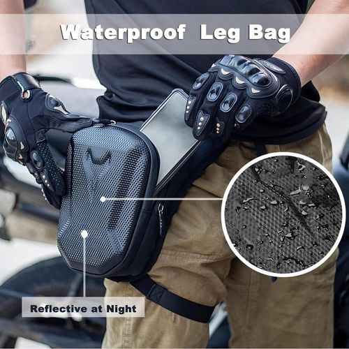 Motorcycle Waist Bag, Leg Bag, Tactical Thigh Bag for Bike Fanny Pack, Adjustable Sports Leg Bag, Travel Backpack with Compartments for Phone, Wallet and Keys, Unisex Multifunctional Fanny Pack