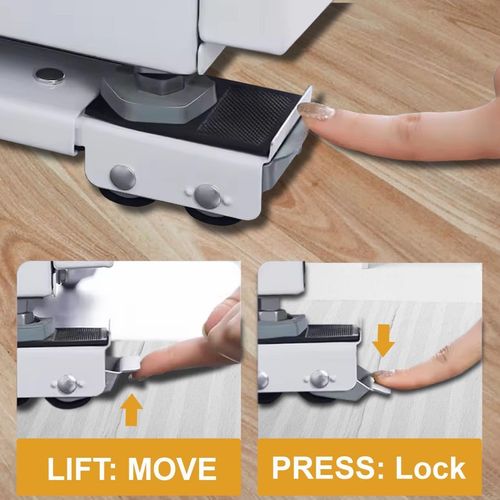 Adjustable Appliance Roller Stand 2Pcs Heavy Duty Furniture Dolly Trolley Extendable Base with Wheels for Washing Machine Fridge Dishwasher Cooker Tumble Dryer up to 300KG