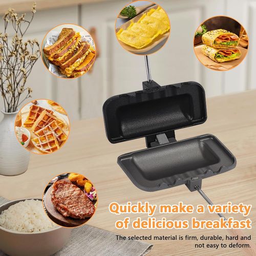 Sandwich Maker, Double-Sided Sandwich Baking Pan with Removable Handle, Non Stick Breakfast Sandwich Maker Grill Pan for Breakfast Pancakes, Omelets, Frittatas, Bread and Toast
