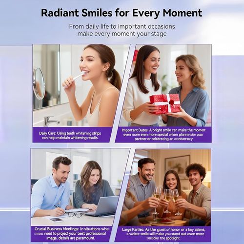Purple Teeth Whitening Strips, Effectively Removes Surface Stains and Natural Shine28PCS