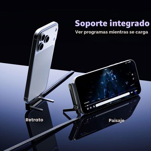 USB-C Cable – 240W 5ft Fast Charging Cable with Built-in Invisible Stand – Flat USB-C Cable – Right-Angle USB-C Cable