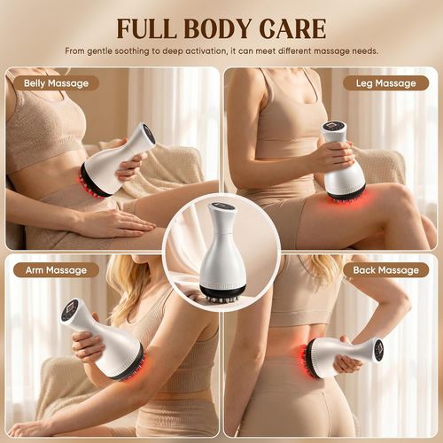 Lymphatic Drainage Massager & Anti Cellulite Massage Tool,White
