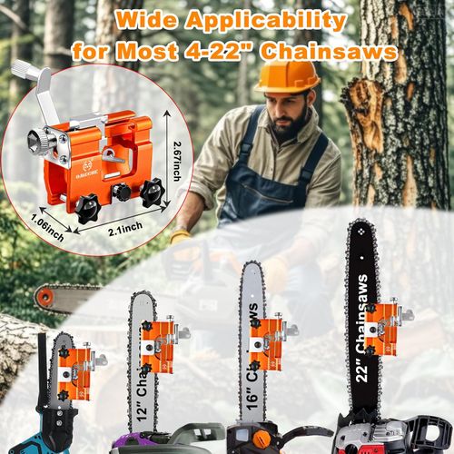 Chainsaw Sharpener, Portable Universal Chain Saw Sharpener Tool , Manual Hand Crank Chainsaw Sharpener Jig, Chainsaw Blade Sharpening Attachment