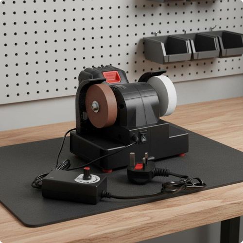 Small Benchtop Bench Sturdy Double Wheel Polishing Machine Multi-Functional Small Desktop for DIY Enthusiasts, Workshop, Garage