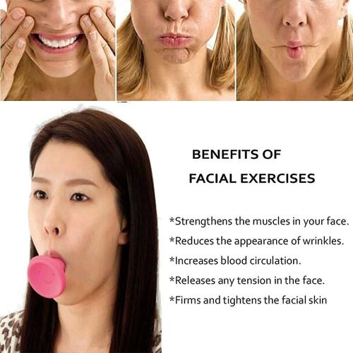 2 pieces of Jaw Face Exerciser Remove Nasolabial Folds Define Your Jawline, Facial and Neck Exercise for Women and Men Slim and Tone your Face and Neck Muscles to Look Younger (Pink)