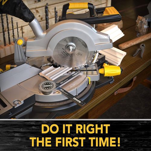 Miter Saw Protractor ,7-Inch Rust Proof Angle Finder Featuring Precision Laser Engraved Scales