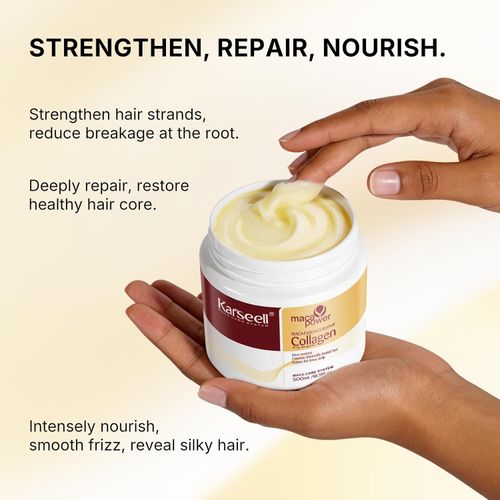 Collagen Hair Treatment Deep Repair Conditioning Argan Oil Collagen Hair Mask Essence for Dry Damaged Hair All Hair Types 16.90 oz 500ml