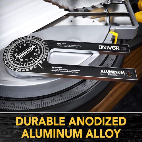 Miter Saw Protractor ,7-Inch Rust Proof Angle Finder Featuring Precision Laser Engraved Scales