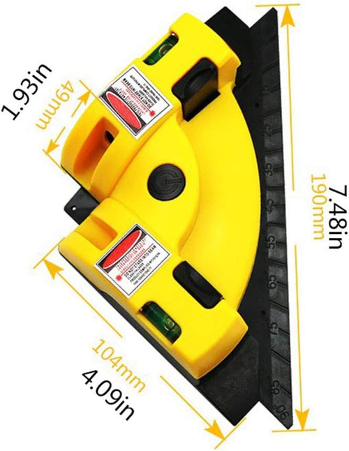Laser Level, Right Angle 90 Degree Vertical Horizontal Laser Line Projection Level Alignment Layout Tool